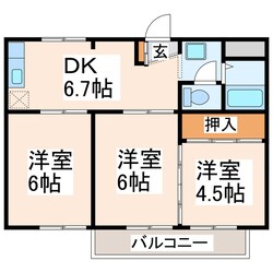 中惣領 徒歩3分 2階の物件間取画像